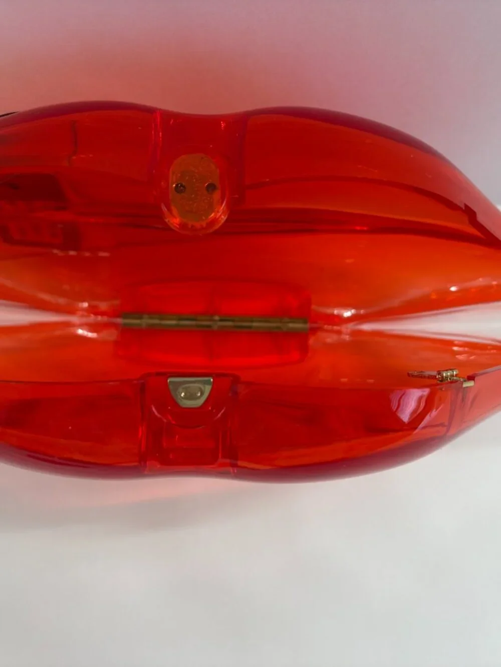 Lips Shaped Bag - Kisses - Lipstick Purse- Hardshell Crossbody / Clear Red - NWT